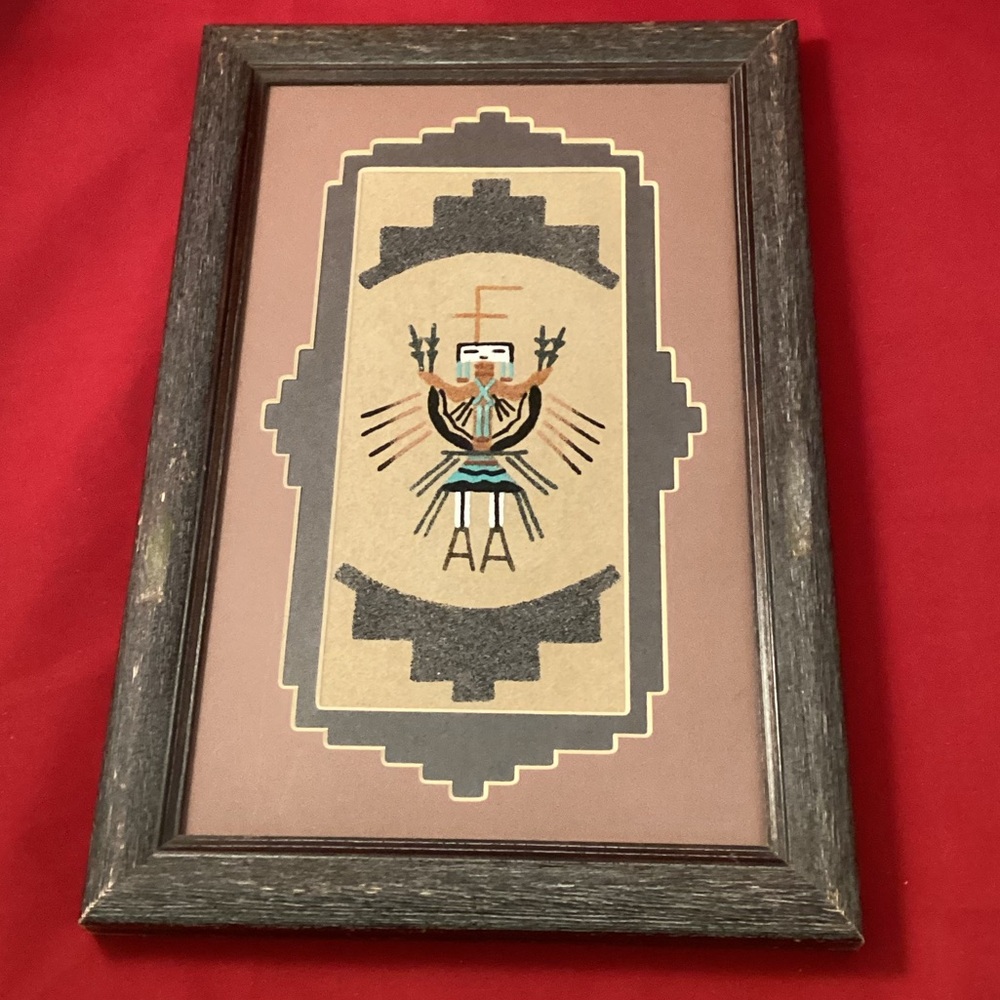 Sand Art Wood Frame signed